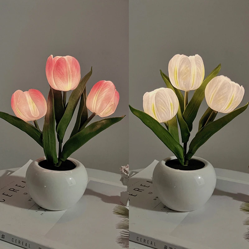 LED Tulip Tisch Lampe Simulation Blumen Tisch Lampe Sonnenblumen Dekorative Schreibtisch Lampe Nacht Licht für Resturaunt Hotel Hochzeit Geschenk