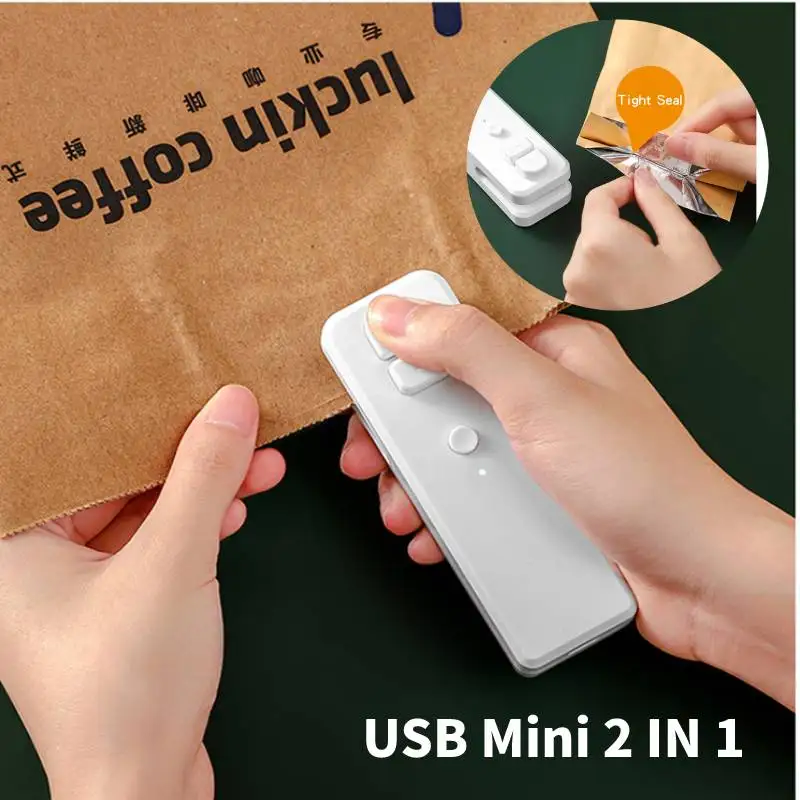 

Устройство для герметизации пластиковых пакетов с ножом для резки, 2 в 1