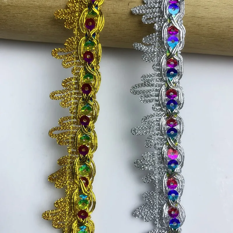 Золотые Серебряные Кружевные Бейки 5 М/16 4 Фута В Каждой Упаковке Вязаные Края