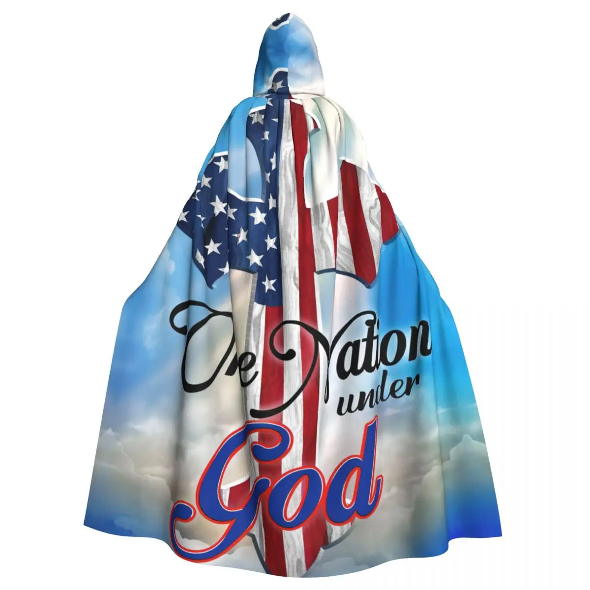 

Briarwood Lane One Nation Under God Cross Hooded Cloak Halloween Party Cosplay Woman Men Adult Long Witchcraft Robe Hood