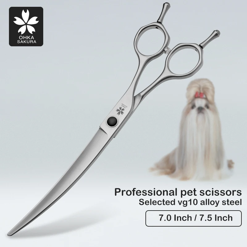 

Professional pet bending scissors select vg10 material, double tail forehand and backhand can be used as master beauty scissors