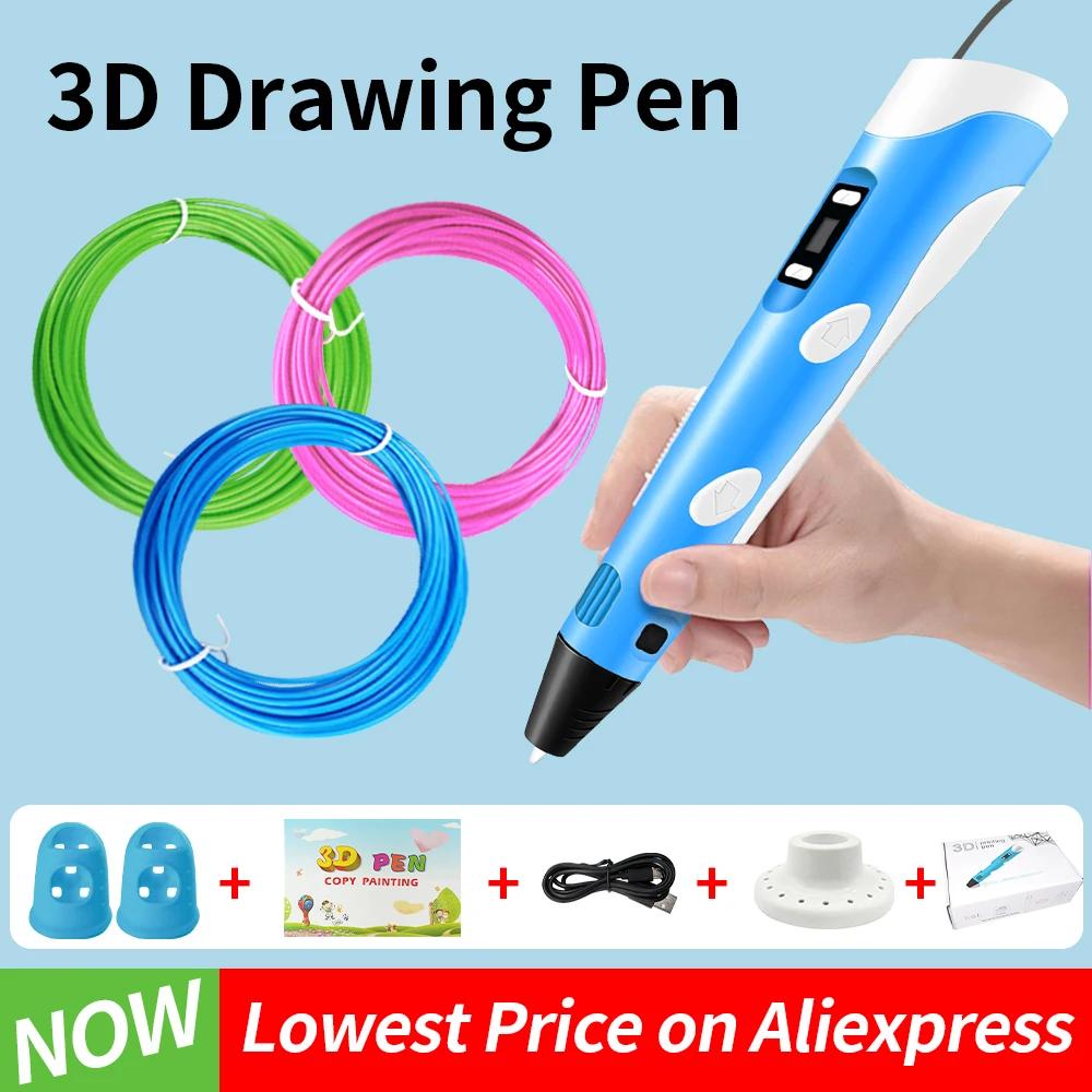 

New 3D Printer Pen Set High Temperature with PCL Filament 3D Drawing Pen Birthday Christmas Present Safe Creative Toy For Kids