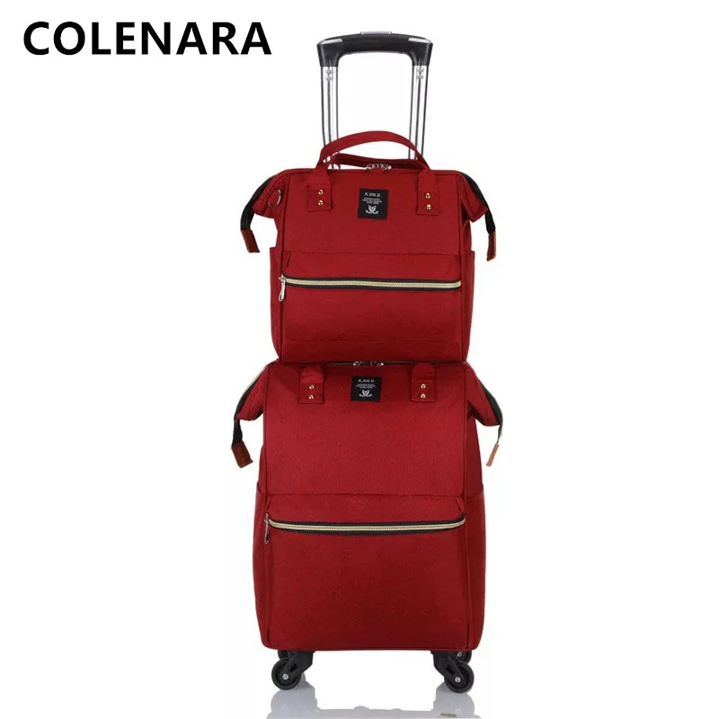 COLENARA Luggage High Quality Men's Fashion Nylon Trolley Bag Set Women's Silent Universal Wheel Rollers Rotating Suitcase