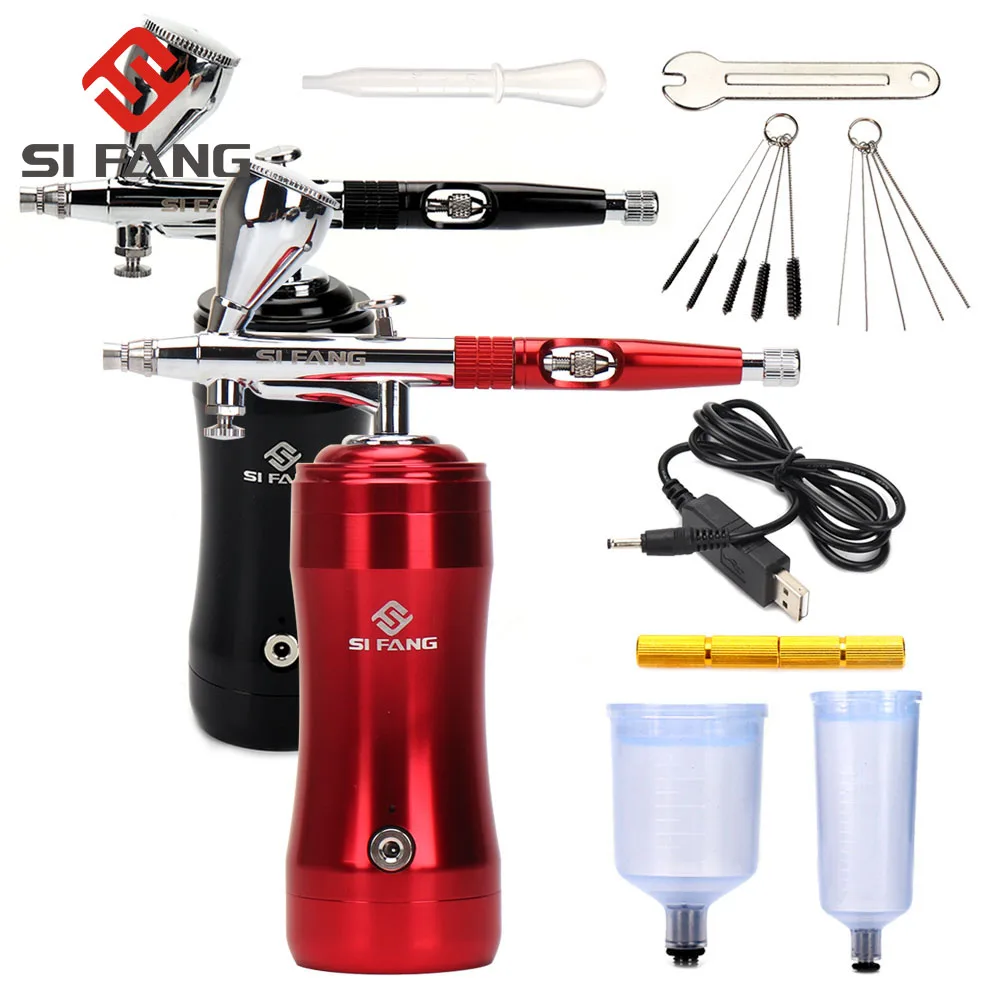 Аэрограф ручной с компрессором, автоматический краскопульт двойного действия для нанесения макияжа FX, тату, покраски компонентов