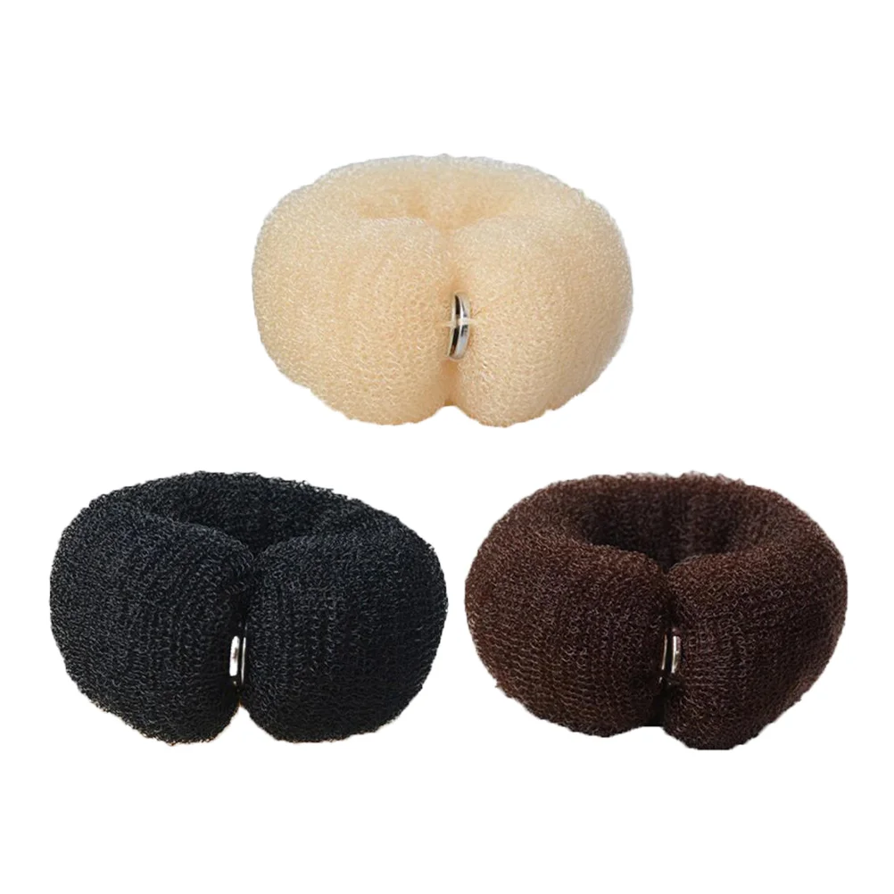 

6 Pcs Fry Bread Donut Hair Iron Shaper Modelling Tool Long Girl Bun Makers Holder Nylon Silk Former Miss