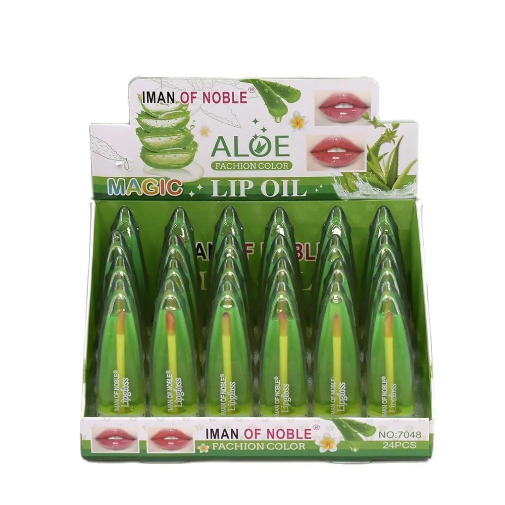 

24Pc/lot Natural Aloe Transparent Lip Gloss Temperature Color Changing Waterproof Liquid Lipstick Long Lasting Lip Tint Cosmetic