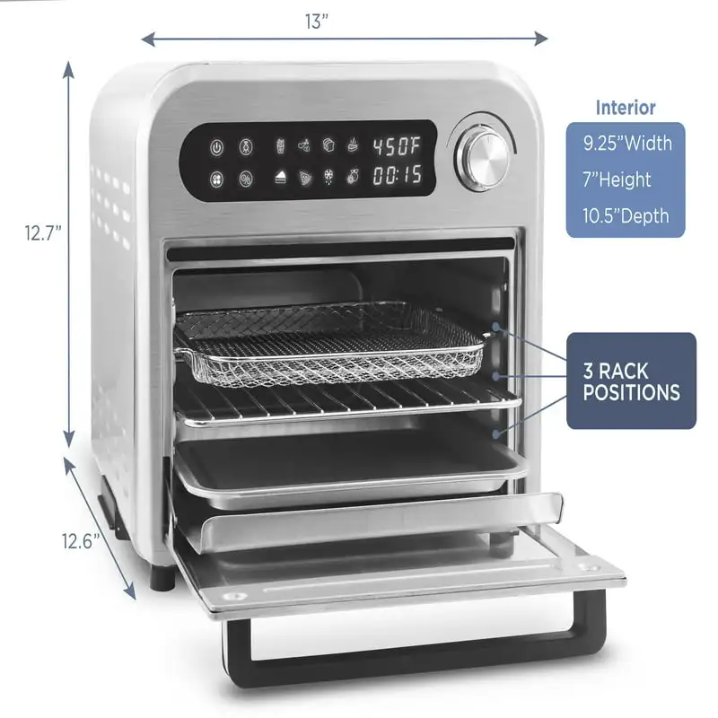 

Infinite-Use Air Fryer Oven, Stainless Steel, 10 L
