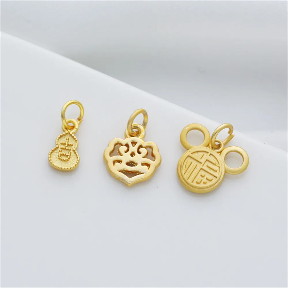 

Antique gold matte gold plating Ruyi Fu Gourd Ji bracelet necklace earrings pendant sub diy jewelry accessories