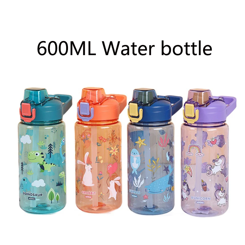 Creative Cartoon Feeding With Straws And Lids Spill Proof Portable Toddlers Beverage Cups