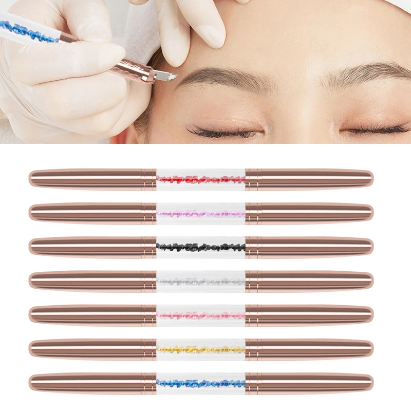 

1pcs Double Head Microblading Pen Manual Tattoo Machine Needle Blade Permanent Makeup Embroidered Eyebrow Lips Tebori Munsul