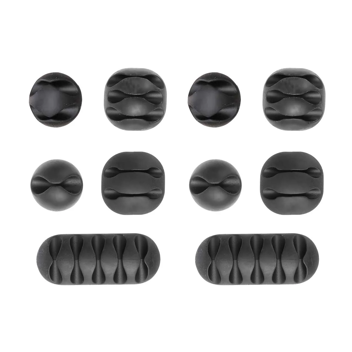 

20pcs Desk Cable Clips Plastic Cord Organizer Self Adhesive Cord Holders Wire Management for Home Office (Black)