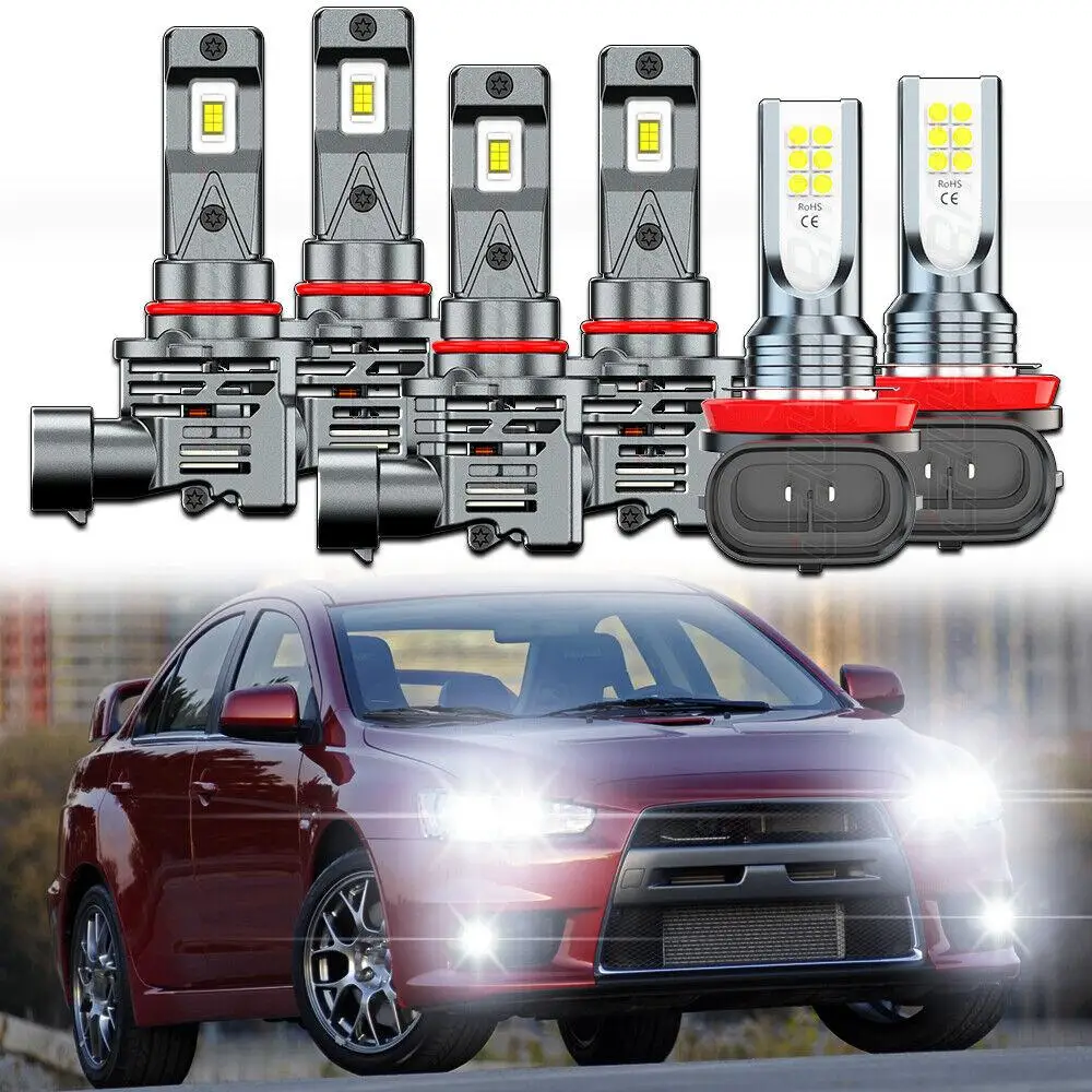 Автомобильные фары PCVBMLAUT для Mitsubishi Lancer 2008-2015 Combo 9005 + 9006 светодиодные H11