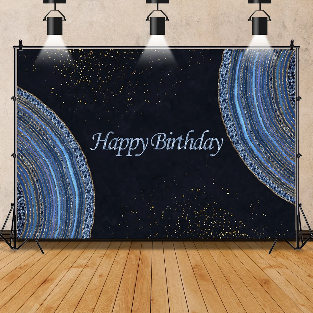

Фон для фотосъемки на день рождения черный темно-синий блестящий фон с надписью Happy 20 30 40-й Вечеринка фон для фотографирования торта