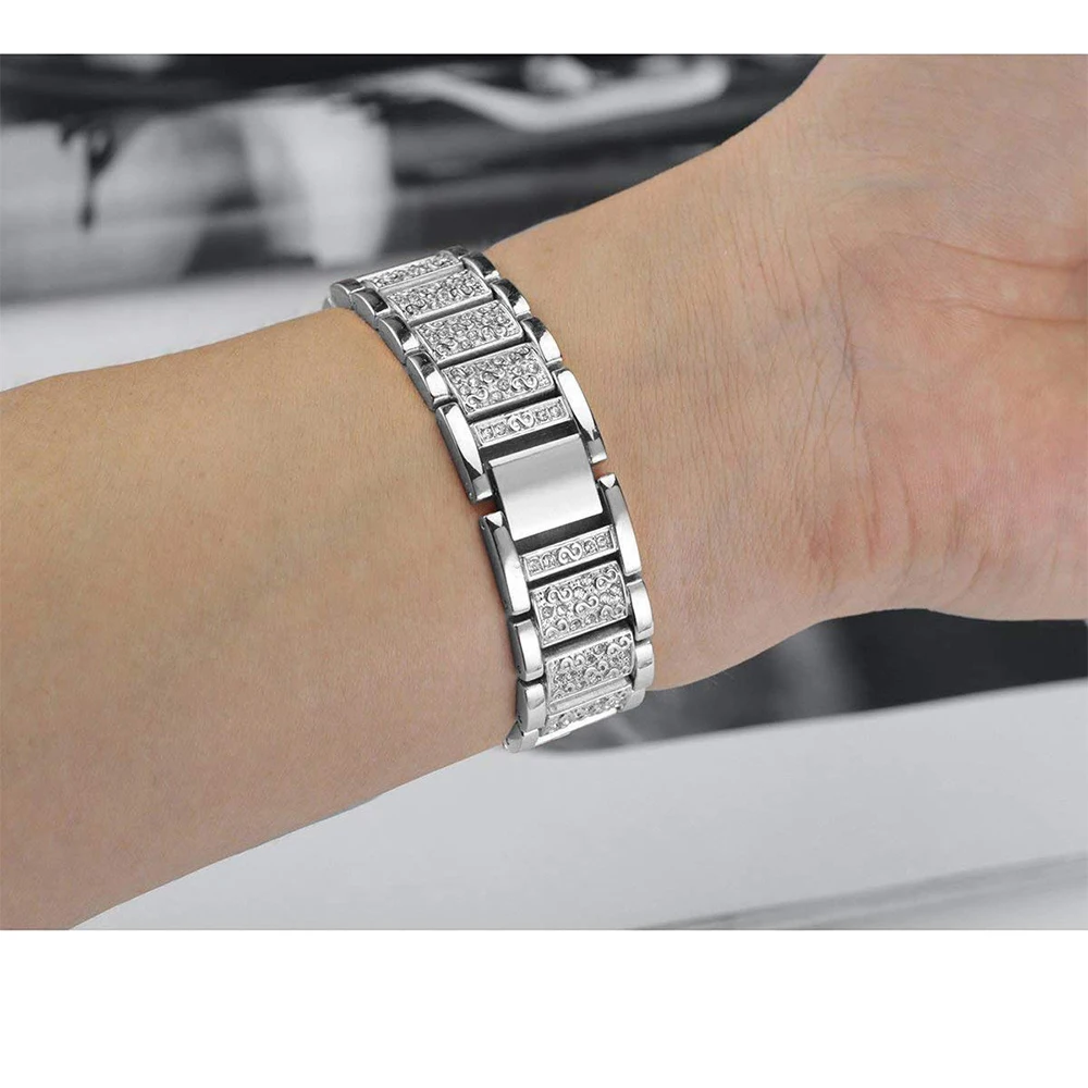 Bling Diamond Bands for Fitbit Charge 3 Bracelet Women Stainless steel Strap Wrist Band for fitbit charge 2 Accessories