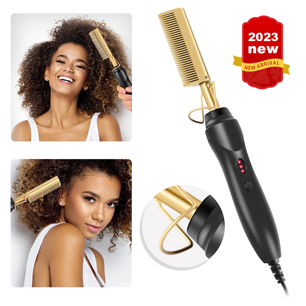 Multifunction Hair Straightener Flat Irons Wet Dry Dual Use Brush Comb Electric Heating Hair Straight Styler Curling Hair Comb
