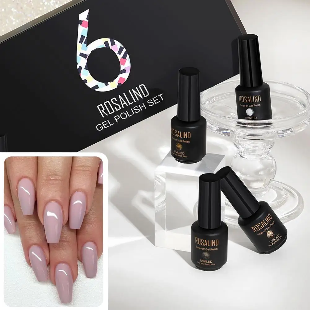 

6Pcs/Box 8ml Quick Dry Nail Polish No Stimulation Various Colors Semi Permanent Nails Gels Kit Varnish Lacquer for Manicure