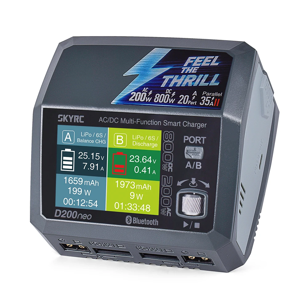 

SkyRC D200neo зарядное устройство/BD350 зарядное устройство SK-100196 постоянного тока 800 Вт AC 200 Вт двойной порт выход/2CH Lipo батарея Многофункциональный Умный баланс