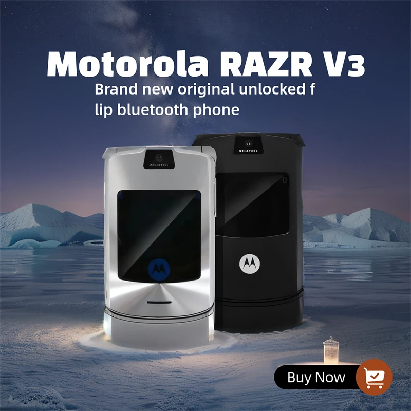 Восстановленный Motorola RAZR V3 90% новый Оригинальный разблокированный