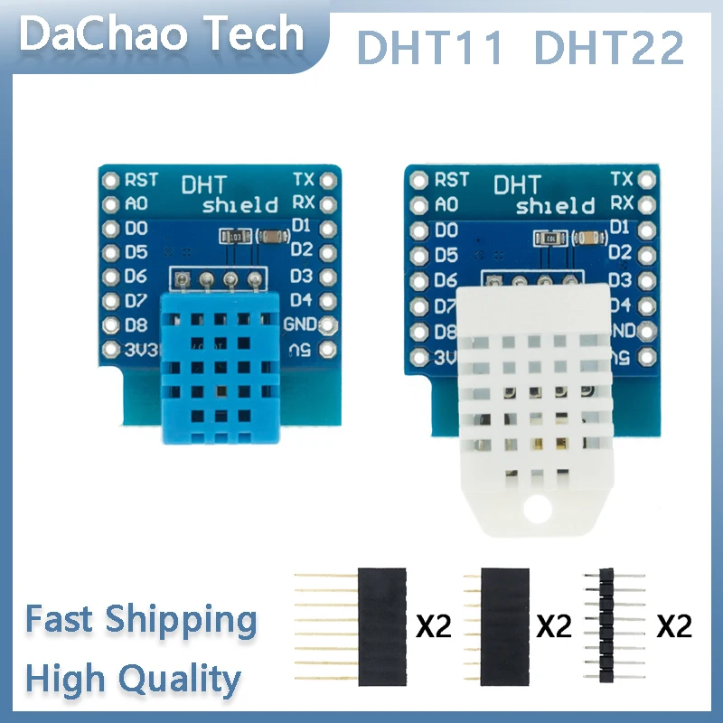 Цифровой модуль датчика температуры и влажности D1 Mini DHT11 DHT22 DHT Shield SingleBus с подходящими контактами