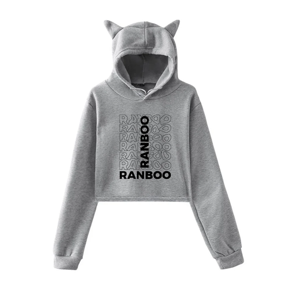 

Dream Ranboo Merch Hoodies Sweatshirts for Girls Cat Ear Crop Top Ranboo Merch Hoodie Youth Streetwear Dream SMP
