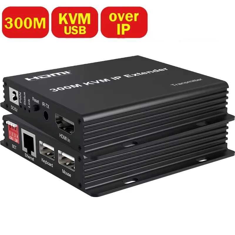 Фото HDMI KVM-удлинитель RJ45 1080P 300M по IP, HDMI-кабель для Ethernet/LAN, многопортовый удлинитель через Cat5e/6, точка-точка, для PS3 №1