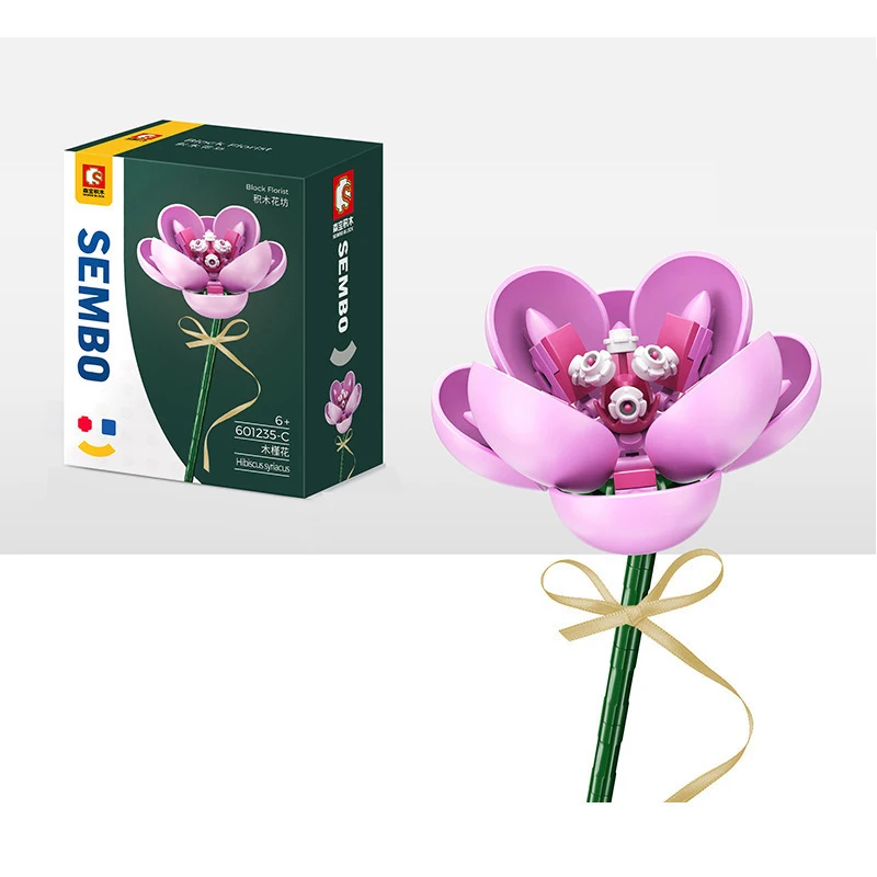 

Pink Rose DIY Building Blocks Toys Valentine's Day DIY Bricks Kit Gift for Couple Declaration of Love Flower Language First Love