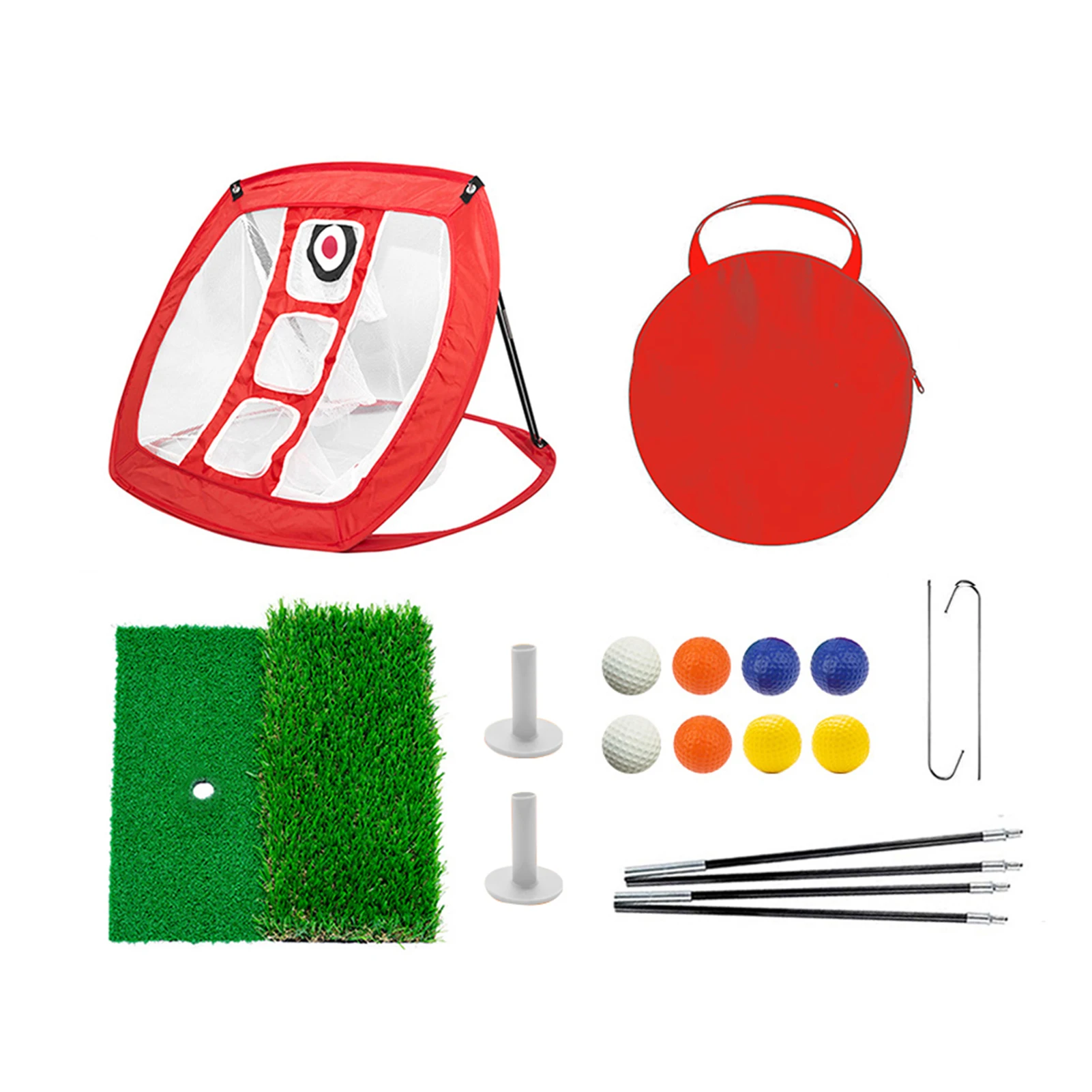 

Rubber Tees Pitching Backyard Driving Foldable Accessories Cages Training Balls Indoor Outdoor Hitting Mat Golf Chipping Net Set