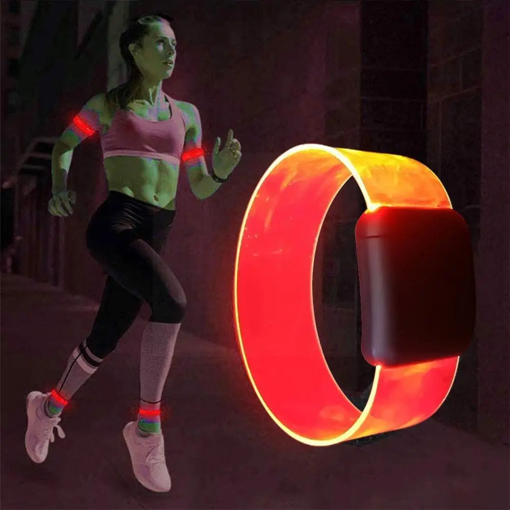 

Glowing Wrist Strap Fluorescent Sports Bracelet Men Run Flash Bracelet And LED Women Glowing Night Party D6L8