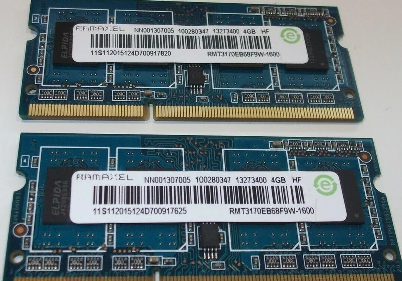 

RAM RMT3170EB68F9W-1600 4G 1.35V Low Voltage Notebook Memory Bar 1PCS
