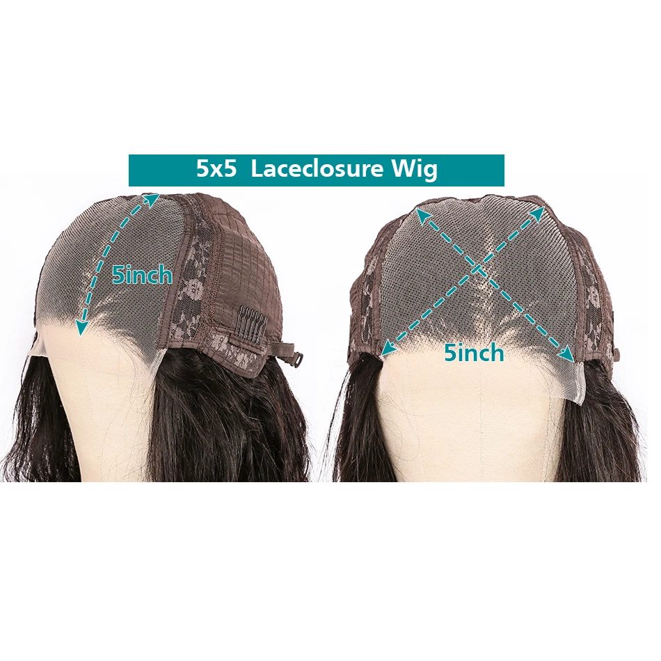 Cosdelu глубокая волна бразильская вода вьющиеся 5X5 закрытие 150% прозрачные