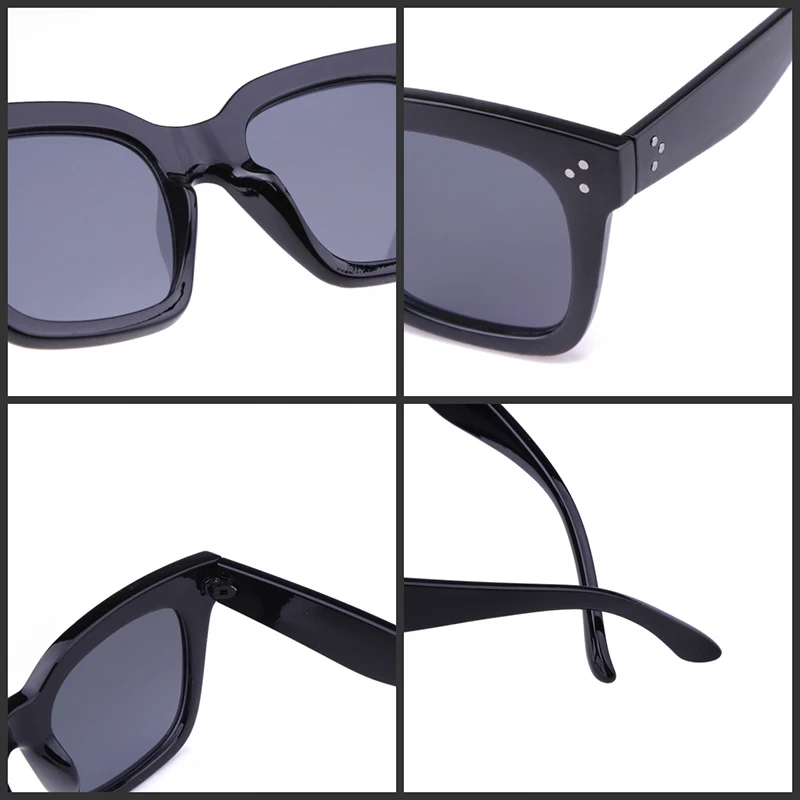 kim kardashian  Woman Vintage Square Sun glasses black shades Female Retro Sunglass Luxury Designer Sunglasses Women images - 6