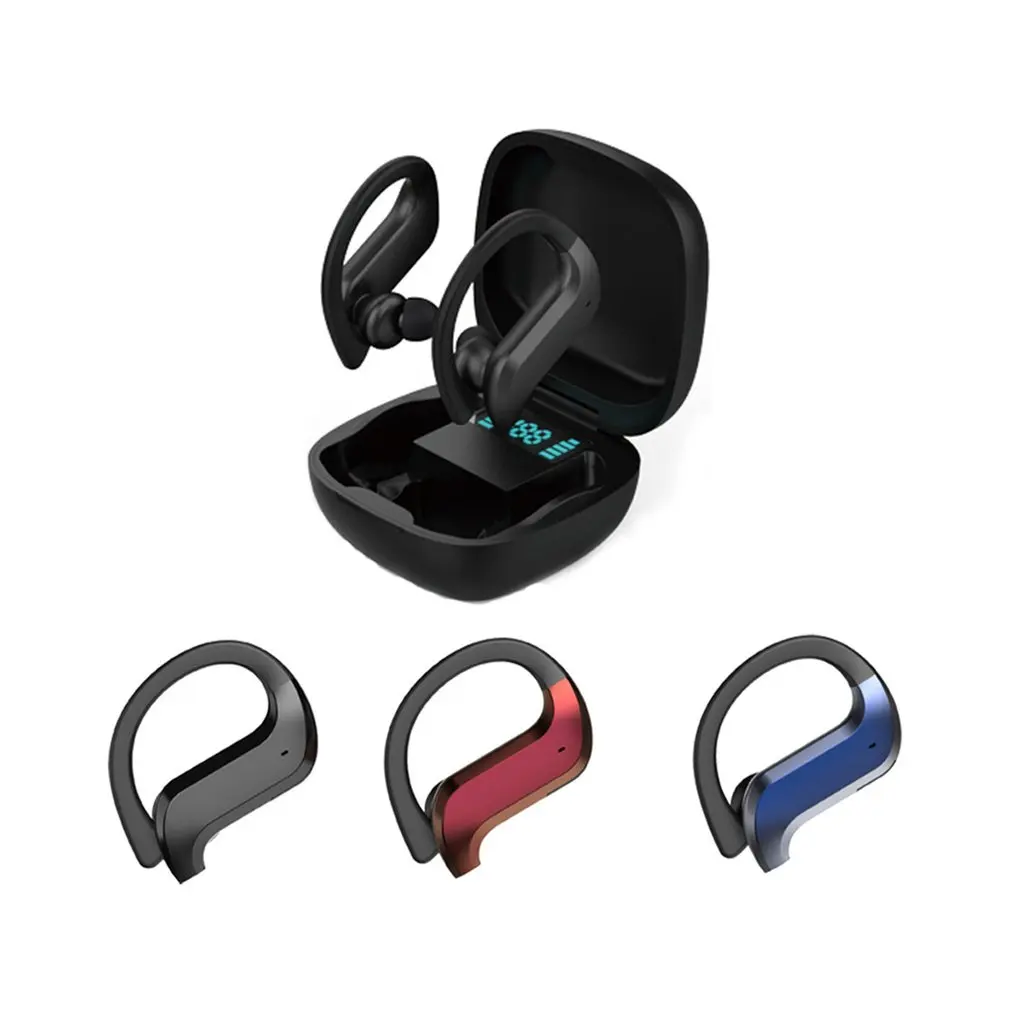 

TWS Wireless Bluetooth Headphones Stable Ear-Hook Touch Control Digital Display For Oppo Huawei Iphone Xiaomi Sport Earbuds