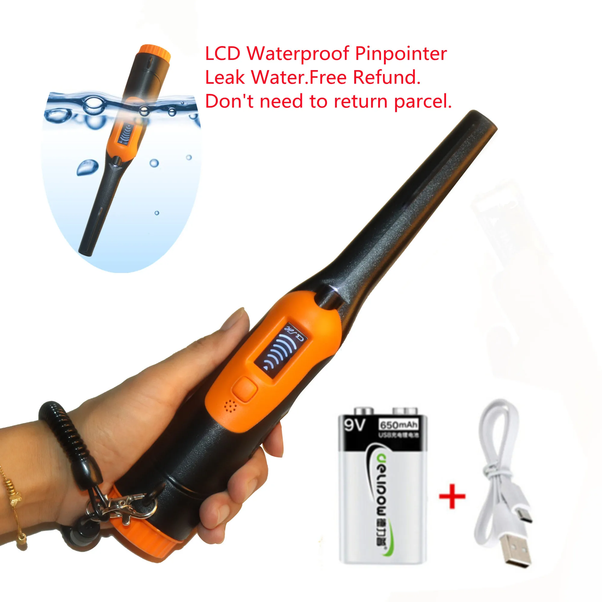 Detector de Metais Handheld Detector de Ouro Alta Precisão Localizador de Metais à Prova Impermeável Água Completa Busca Seeker Kit Tesouro Hs09 Profissional Detectores de metal industrial