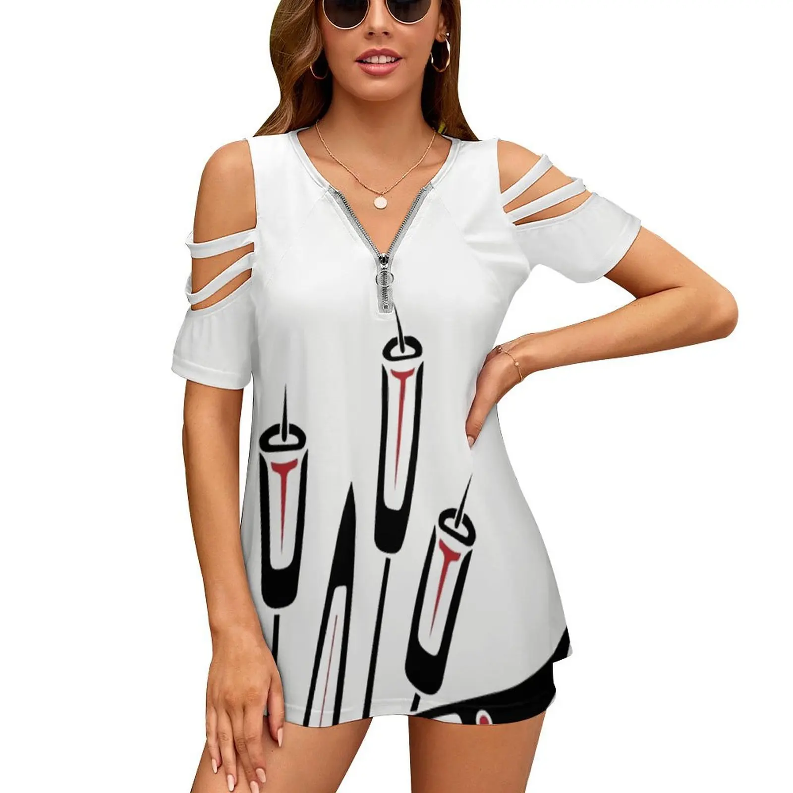 

Новые модные женские рубашки Pasan-Cattails с молнией и открытыми плечами, рубашка с короткими рукавами, с рисунком бульраш, с растениями