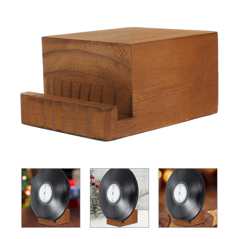 

Vinyl Record Rack Holder Tabletop Stand CD Display Wood Wooden Kickstand Bracket Desktop