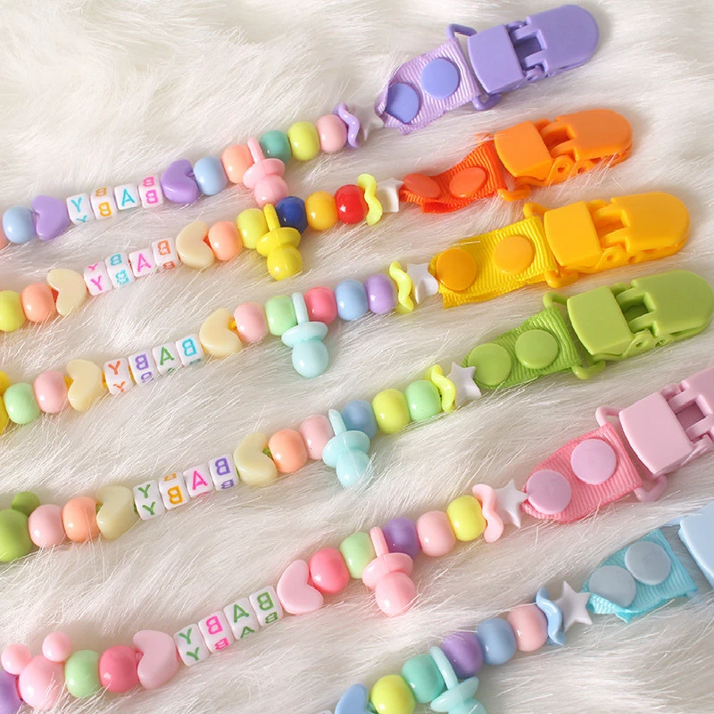 

Infant Beads Pacifier Clip Soother Nippler Chain Pacifier Leash for Baby Anti-lost Pacifier Clip Leash Teether Nipples Chain