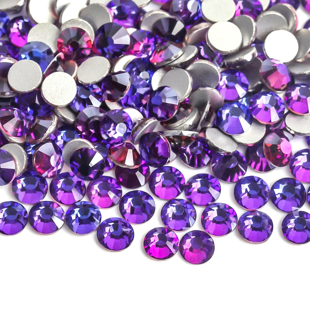 Newest Purple Velvet Crystal Loose стразы Non Hot Fix Rhinestones Glass Strass Non Hotfix Rhinestone DIY Nails Art Decorations