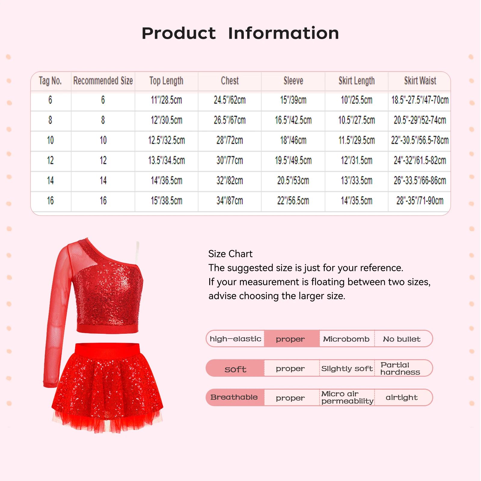 Детский костюм для девочек короткий топ на одно плечо с блестками и юбка оборками