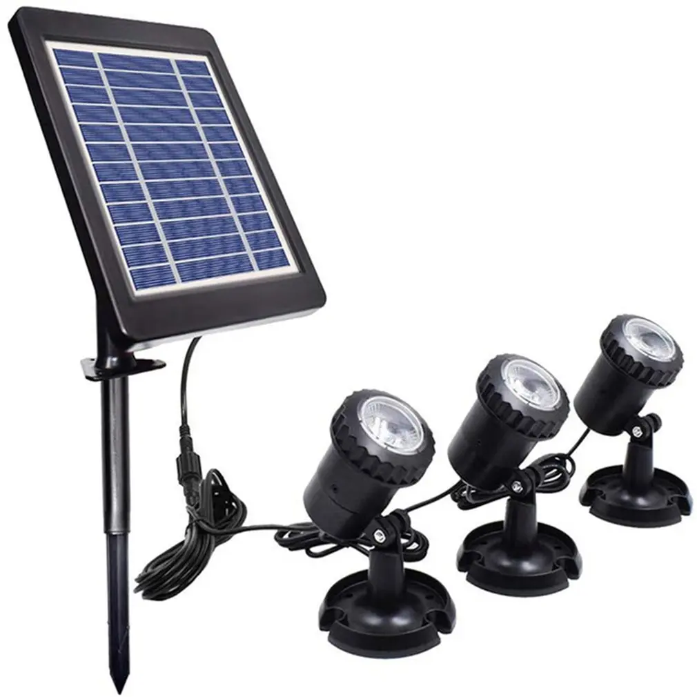 

Solar Underwater Light IP68 Swimming Pool Light Solar LED Light Outdoor Lighting Garden Decoration 3 Lamp Heads Pond Spotlight