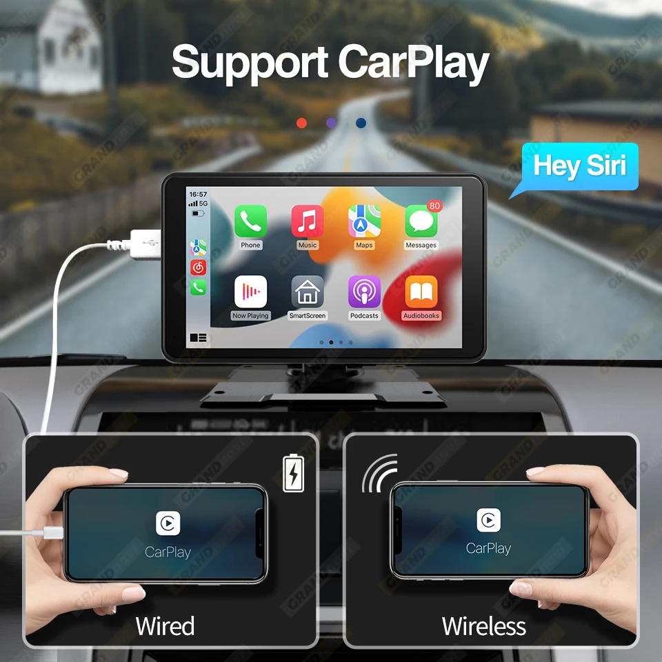 Универсальный 7-дюймовый автомобильный радиоприемник, беспроводной CarPlay  Android, автомобильный мультимедийный видеоплеер Mirrorlink, сенсорный  экран для Nissan Toyota, аудио | AliExpress