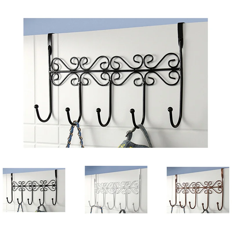 

Five Hooks Hooks Over Door Towel Clothes Hat Bag Over Door Bathroom Hanger Hanging Coat Cloth