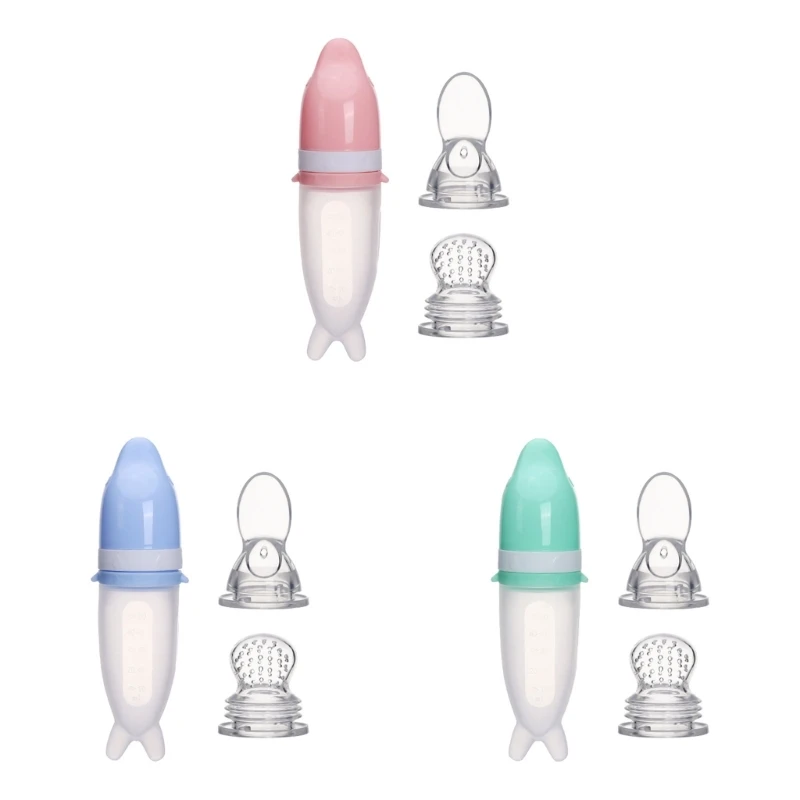 

Soft Silicone Feeding Bottle Spoon Baby Food Feeder Dolphin Shaped for Infant