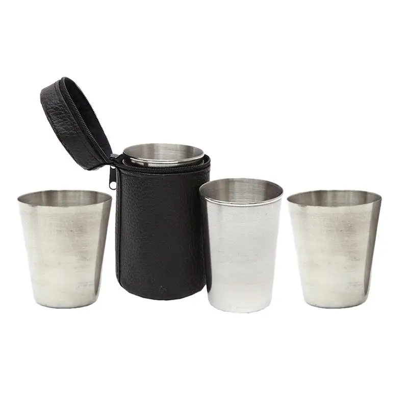 

Metal Cups Stainless Steel Cup Shot Mug Tumbler Drinking Pint Camping Dipping Glasses Coffee Water Dish Glass Thermal Sushi