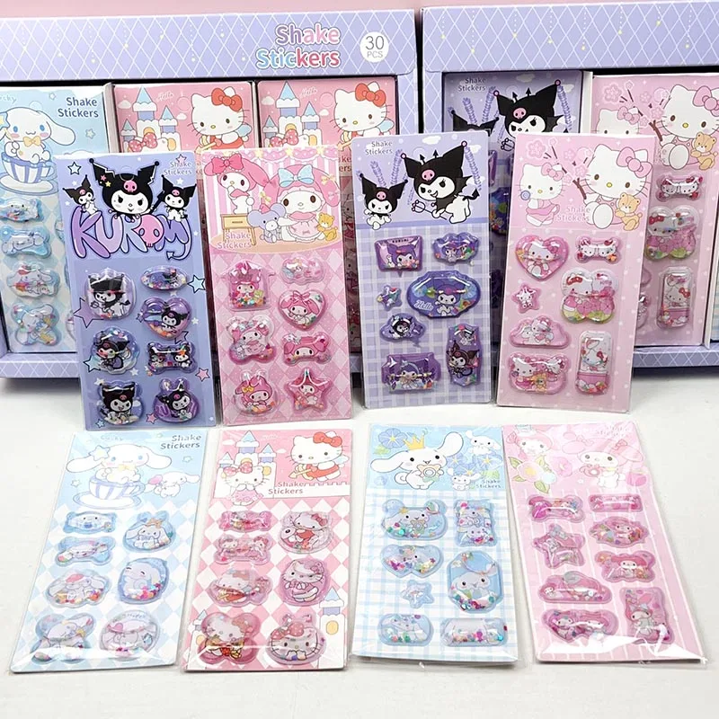 30 шт./партия Sanrio Kuromi Melody водяные наклейки Kitty Cinnamoroll Скрапбукинг DIY Декоративные