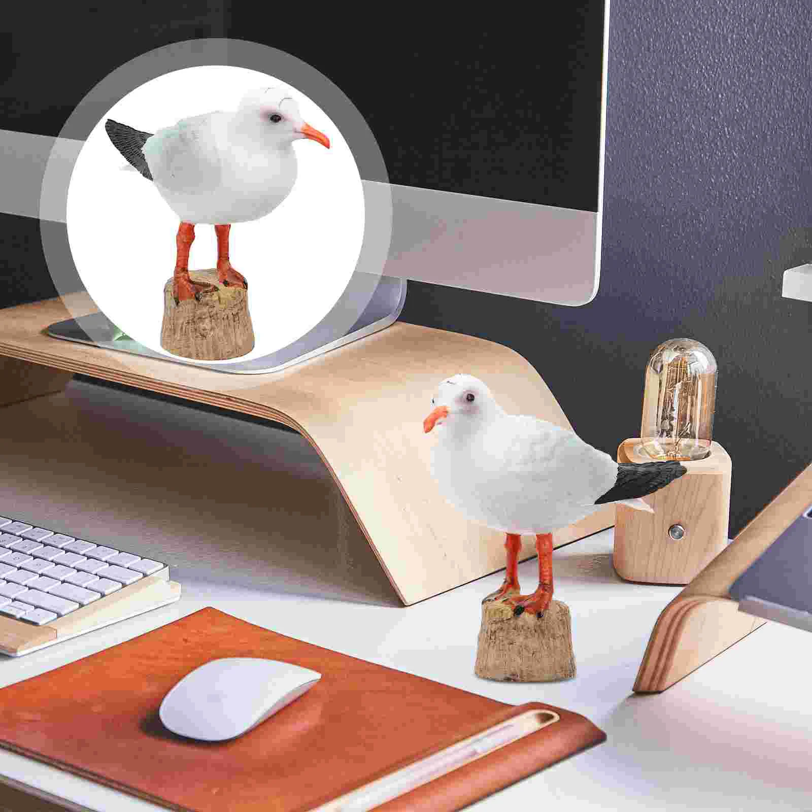 Миниатюрные Статуэтки из смолы красно-белая модель миниатюрная статуя чайки