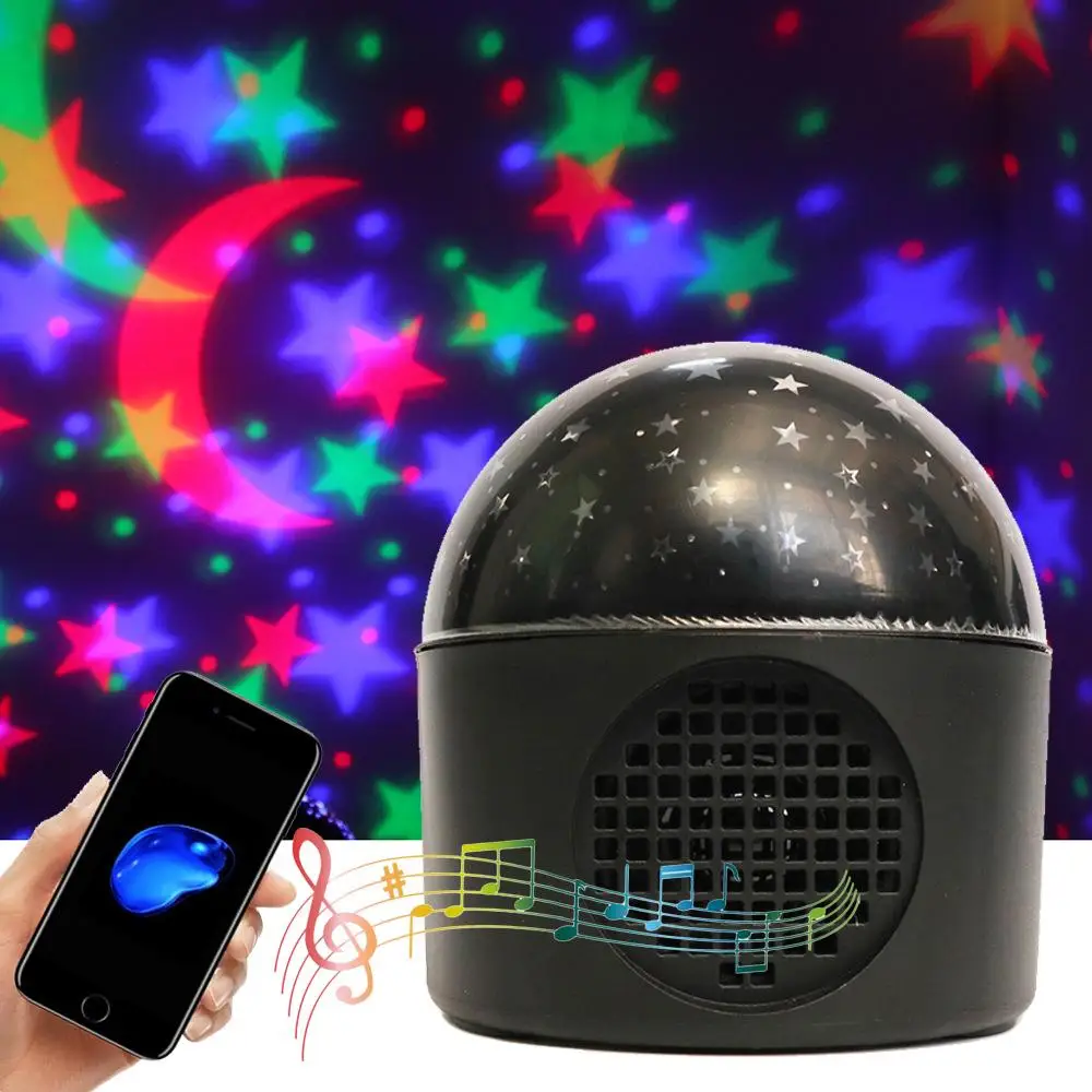 Drtoor Star Projector LED Bluetooth Music Crystal Ball Night Light USB Stage Laser Lamp Car Holiday Party Decor Atmosphere Light