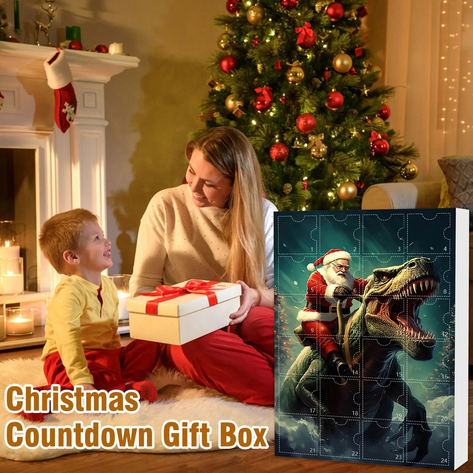 Милый Рождественский календарь с навесом динозавр яйцо забавное украшение на