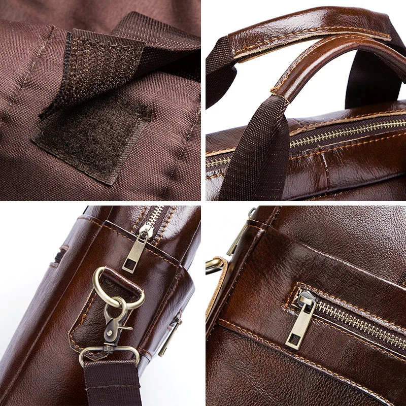 Large-capacity Shoulder Bag Genuine Leather Business Briefcase for Ipad Quality Crossbody Handbag Travel Sling Shoulder Bolsas