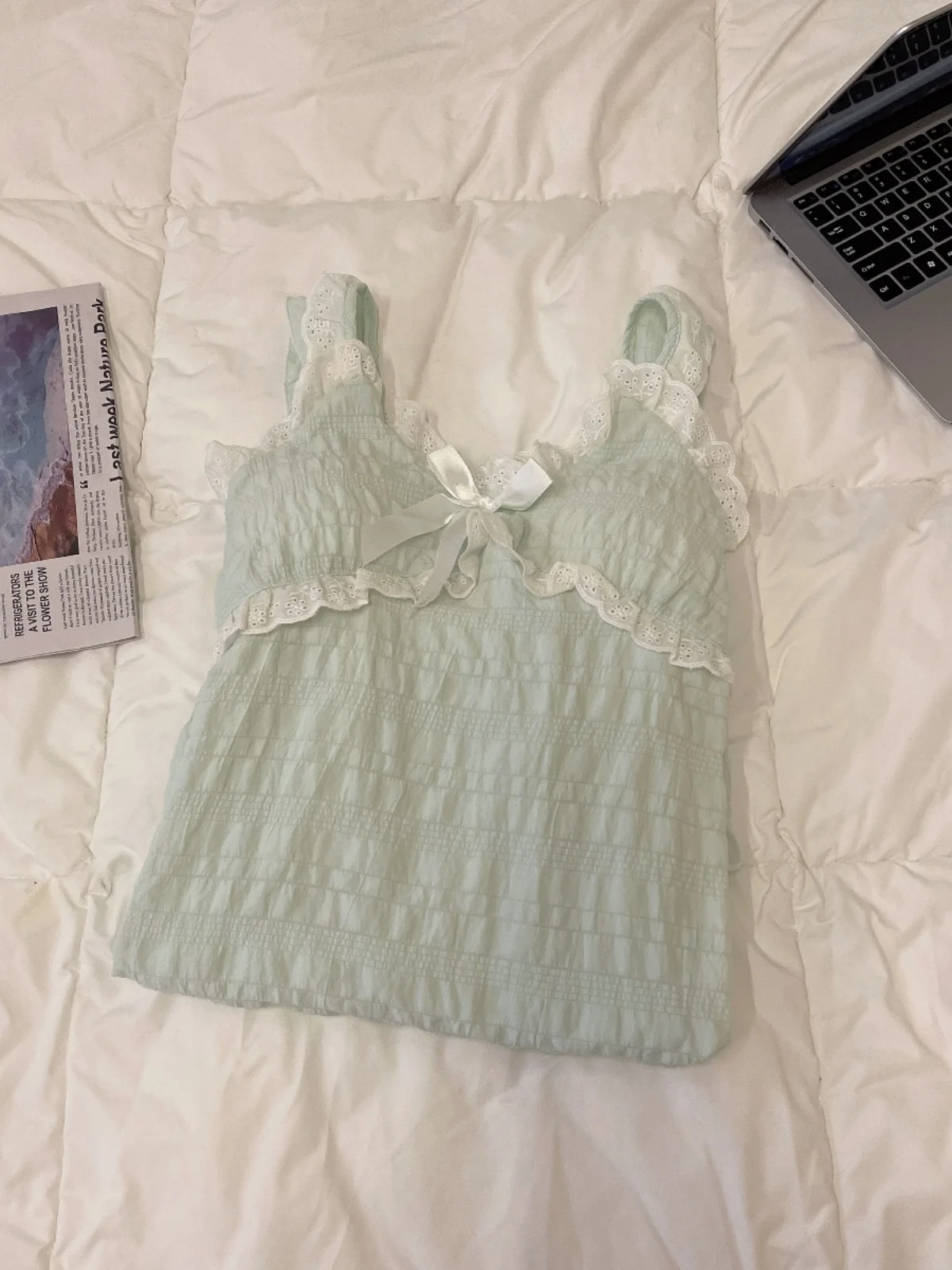 Женская летняя Пижама на бретельках с нагрудной подушкой без рукавов