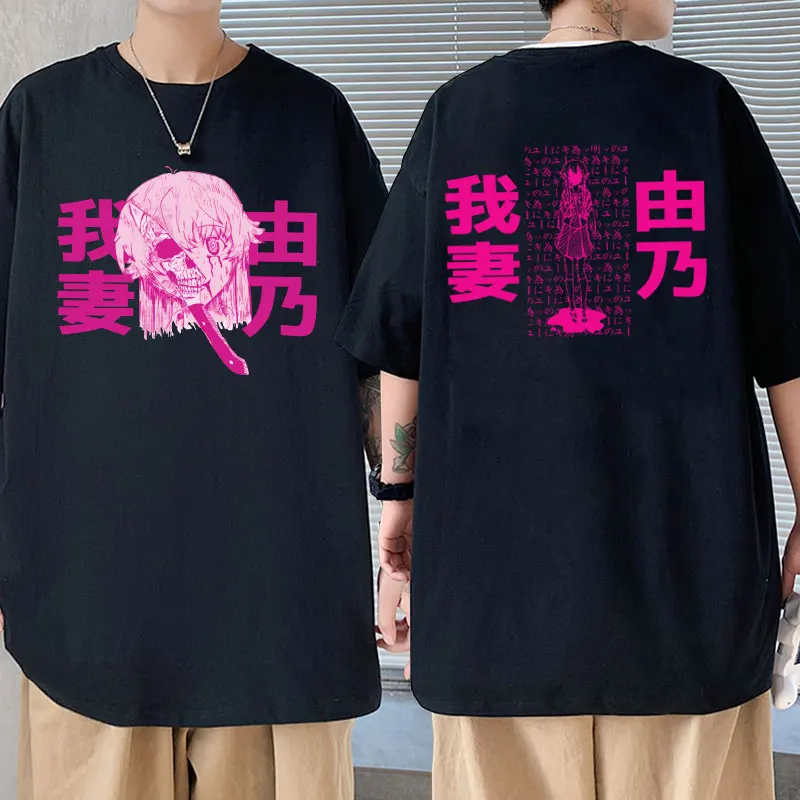 

Anime Yuno Gasai in School Uniform Mirai Nikki Future Diary Graphic Tshirt Men Women Manga Short Sleeve Male Oversized Tops Tees